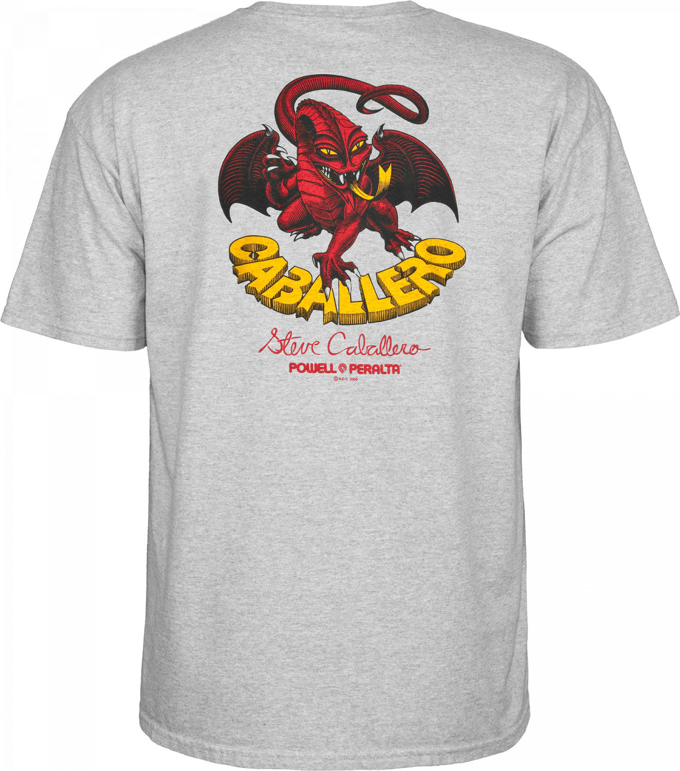Powell Peralta Steve Caballero Dragon II T-shirt - Heather Gray
