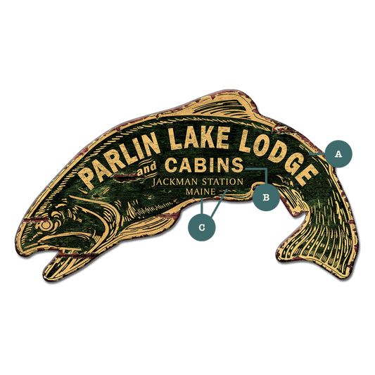 Rustic Fish Lodge Sign - Wood Wall Decor
