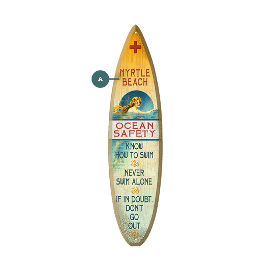 Ocean Safety Mermaid - Surfboard Wall Art