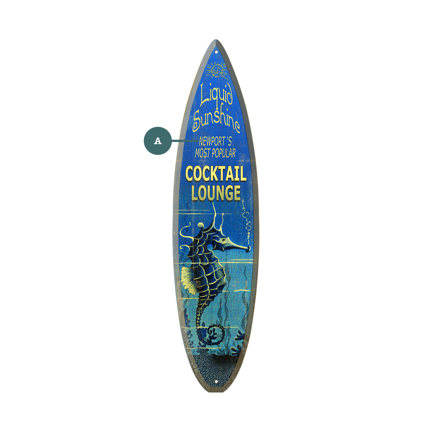 Seahorse Cocktail Lounge - Surfboard Wall Art