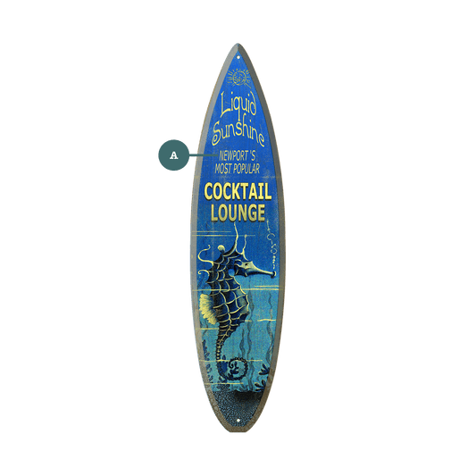 Seahorse Cocktail Lounge - Surfboard Wall Art