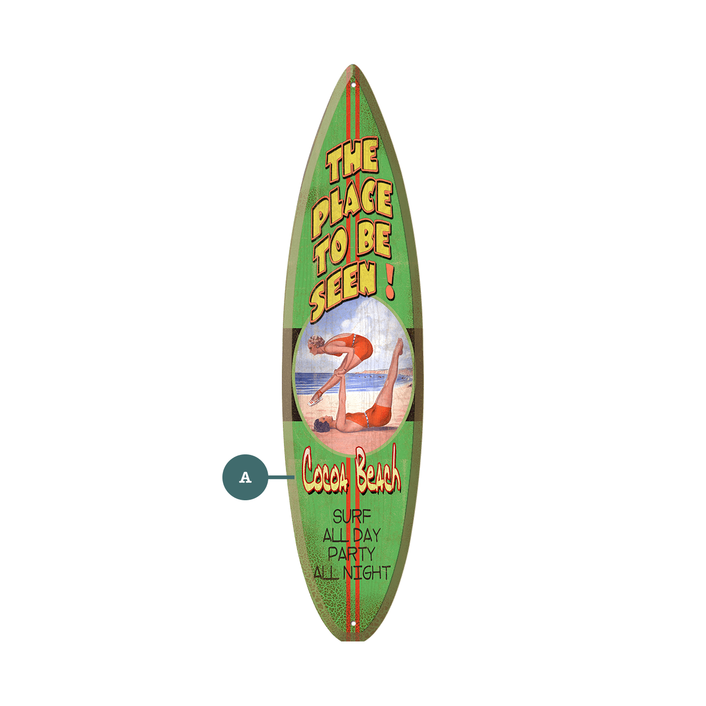 The Place to Be Seen - Surfboard Wall Art