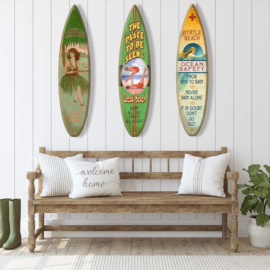 Ukulele Hula Girl - Surfboard Wall Art