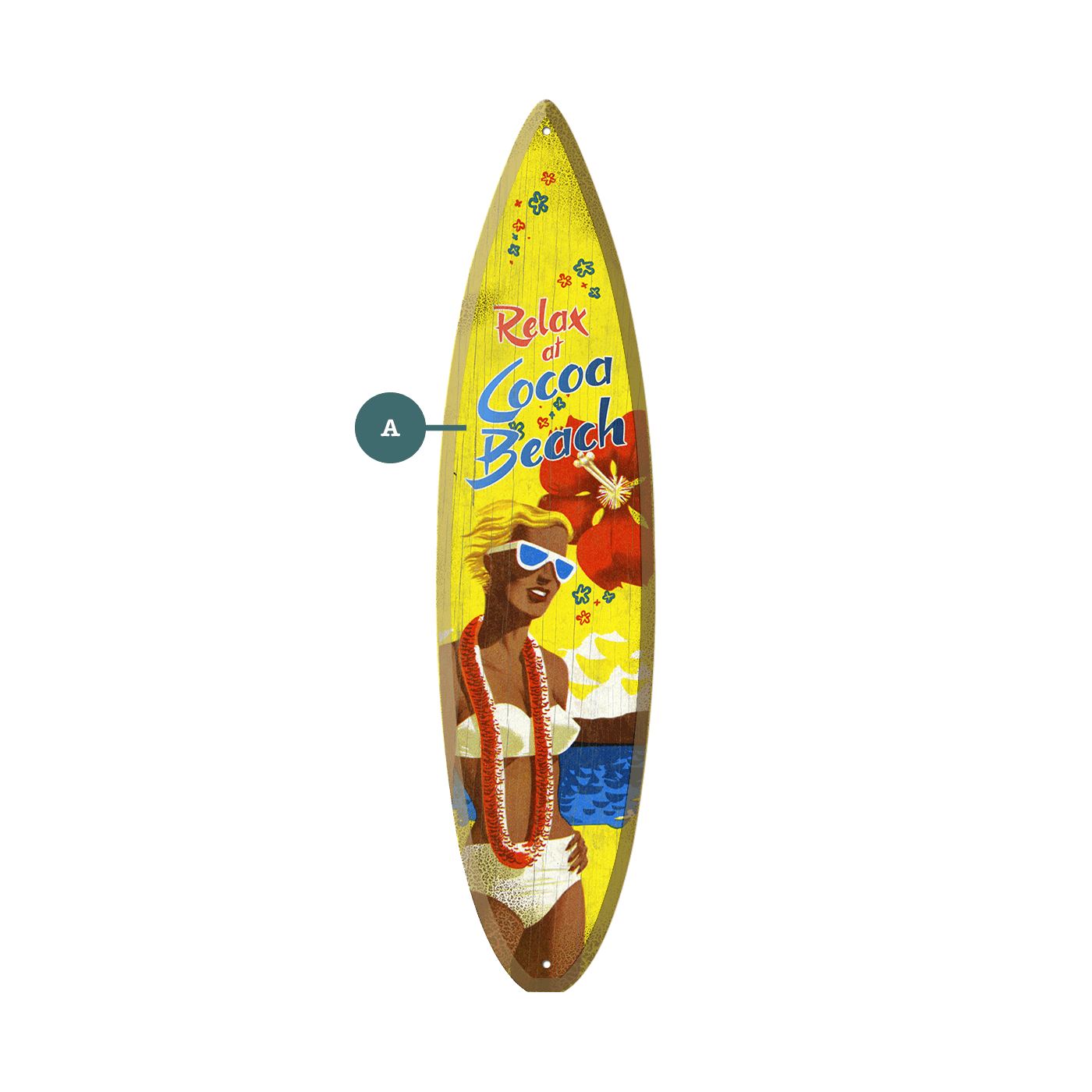 Tanned Beach Babe - Surfboard Wall Art