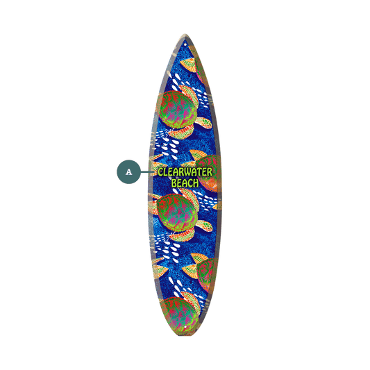 Psychedelic Sea Turtles - Surfboard Wall Art