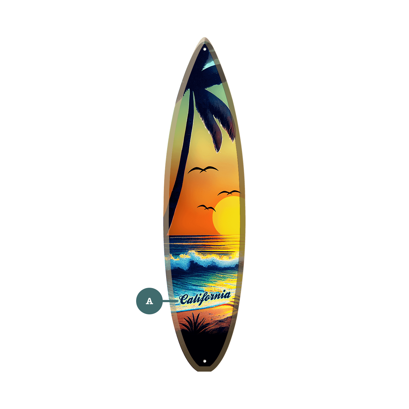 Sunset Surf - Surfboard Wall Art