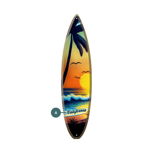 Sunset Surf - Surfboard Wall Art
