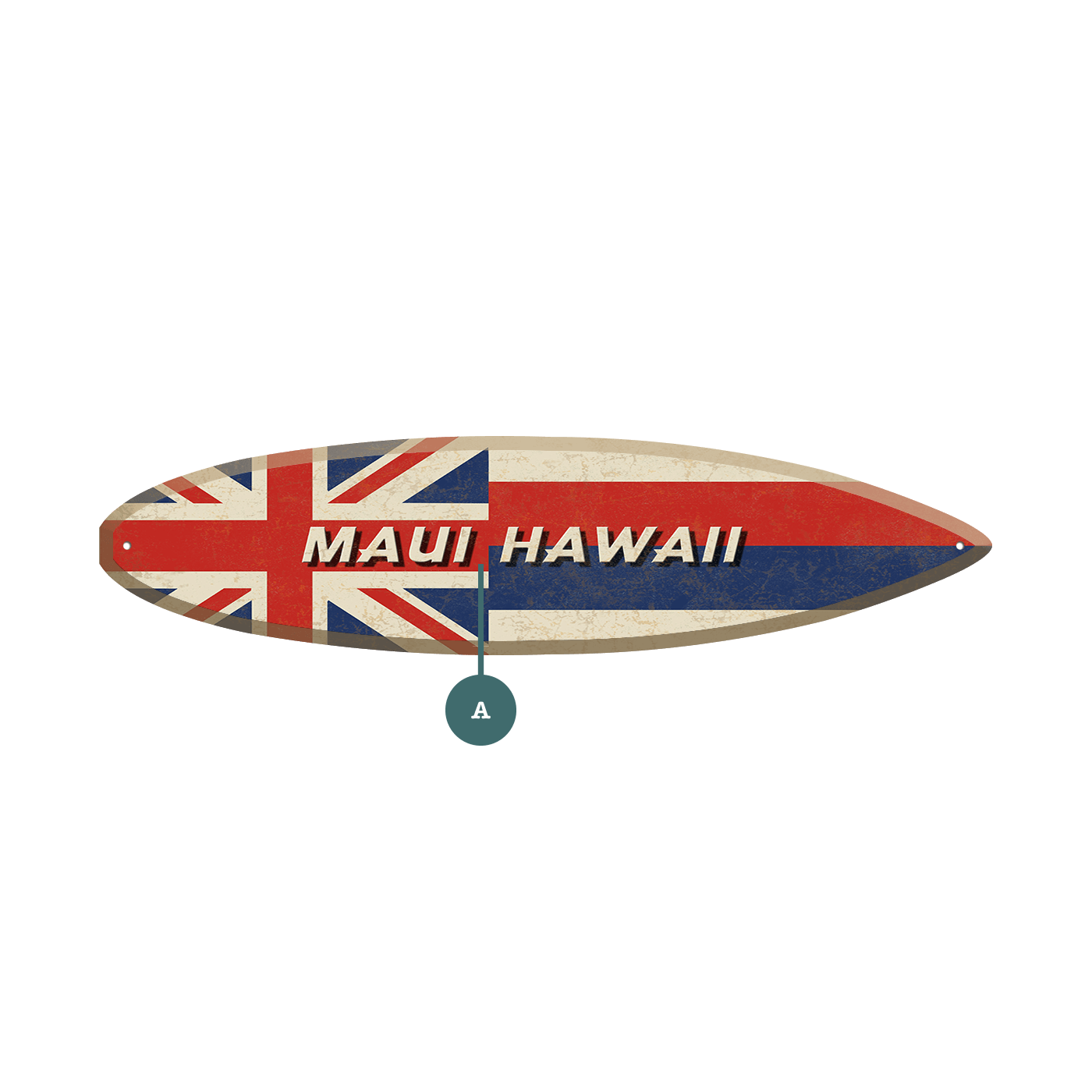 Hawaiian Flag - Surfboard Wall Art