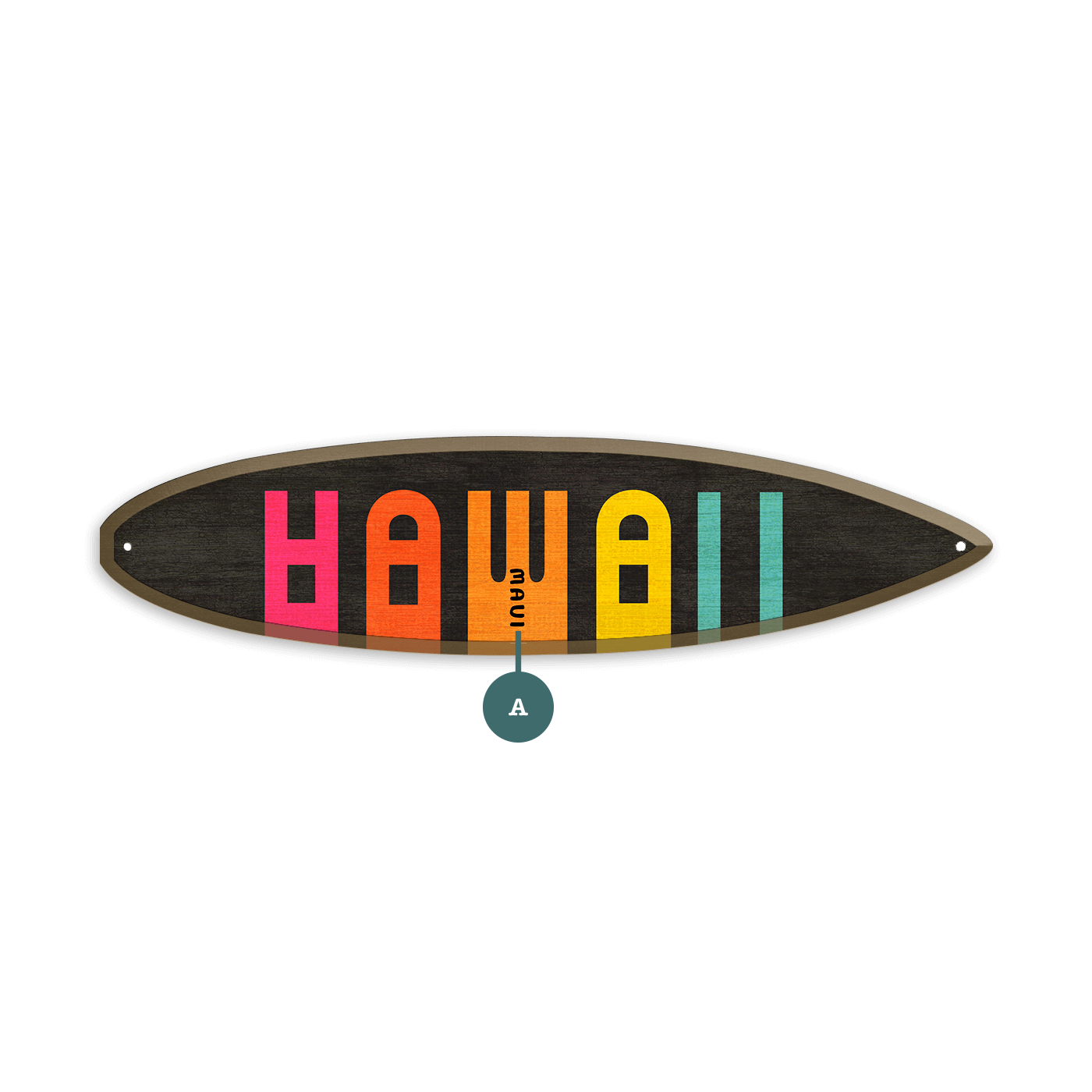 Hawaii Rainbow Colorblock - Surfboard Wall Art