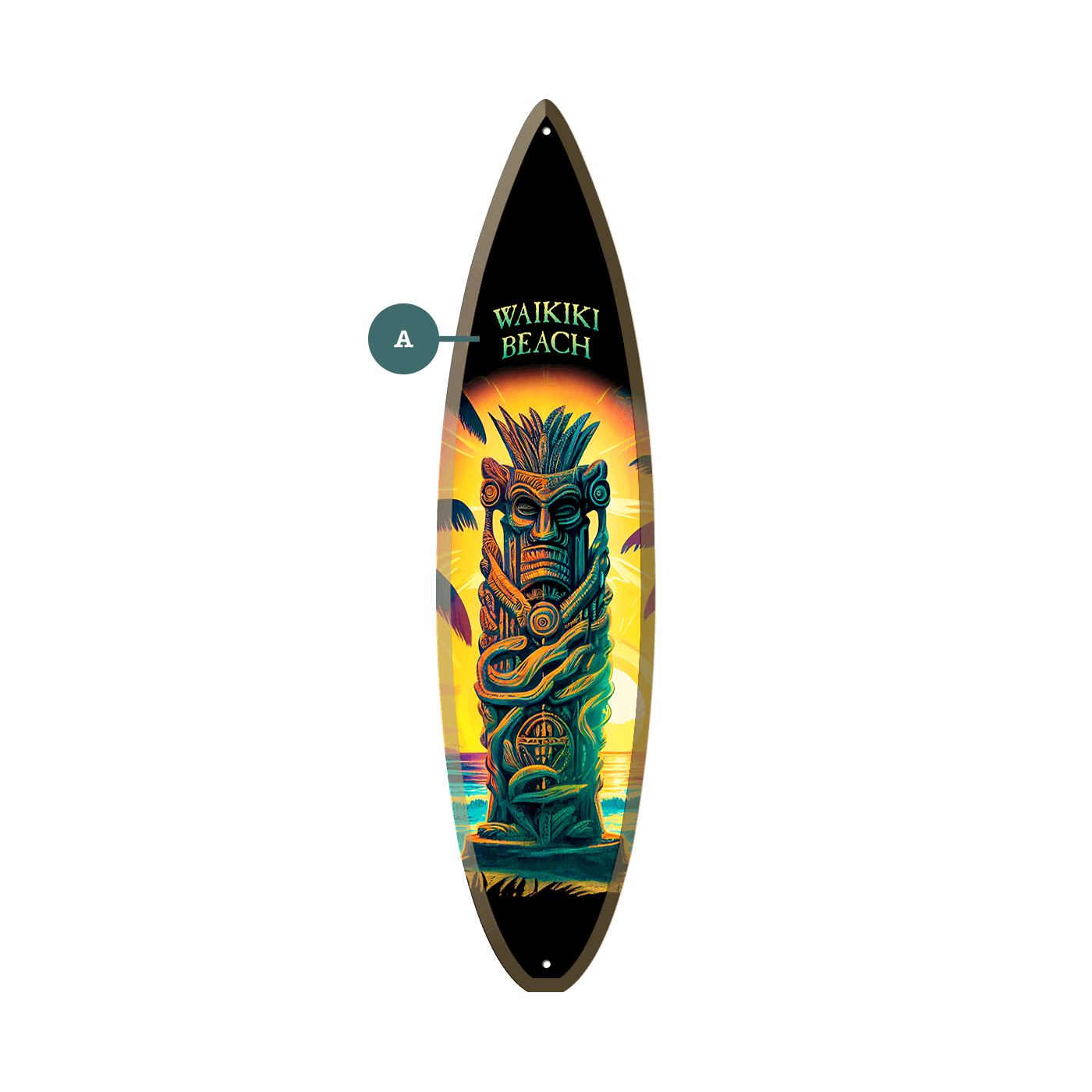Tiki Man 3 - Surfboard Wall Art