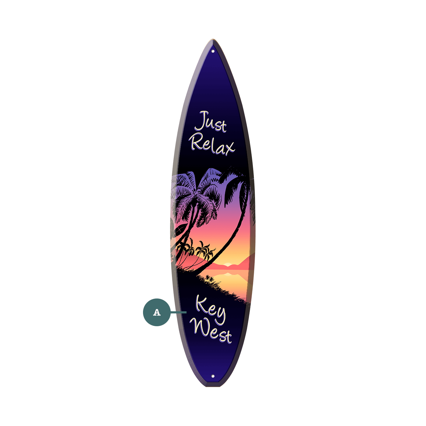 Just Relax Tropical Surfboard Sign - Surfboard Wall Art