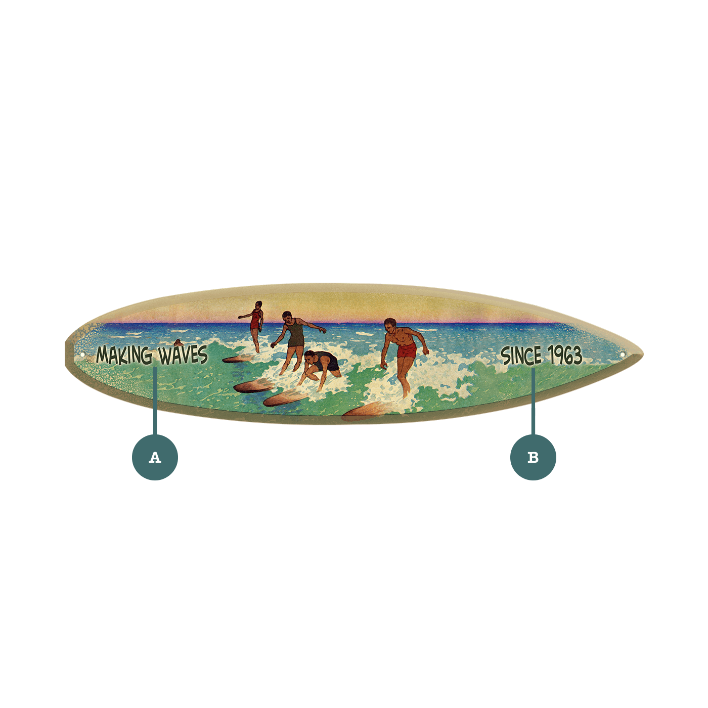 Riding the Waves: Surf Edition - Surfboard Wall Art