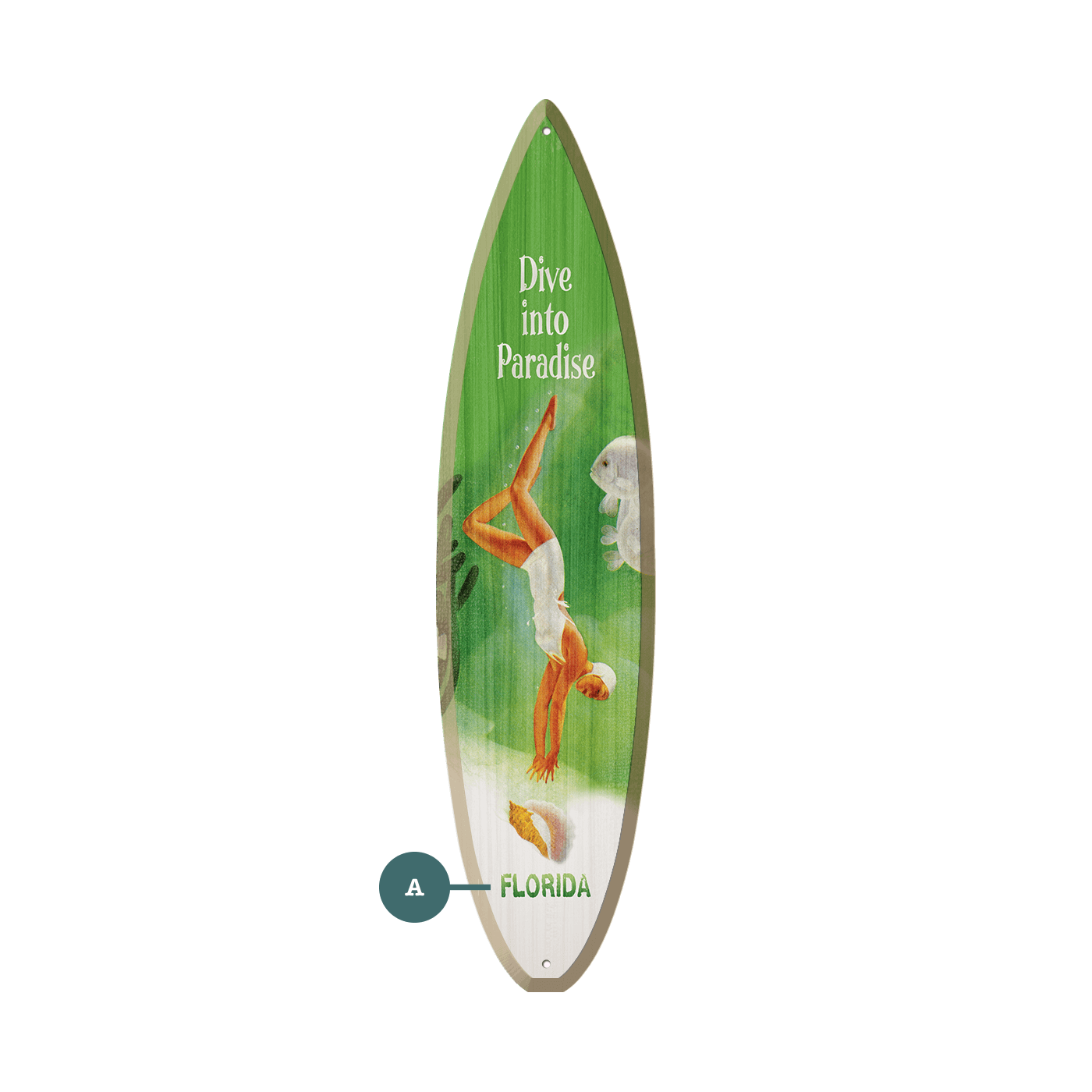 Dive Into Paradise - Surfboard Wall Art