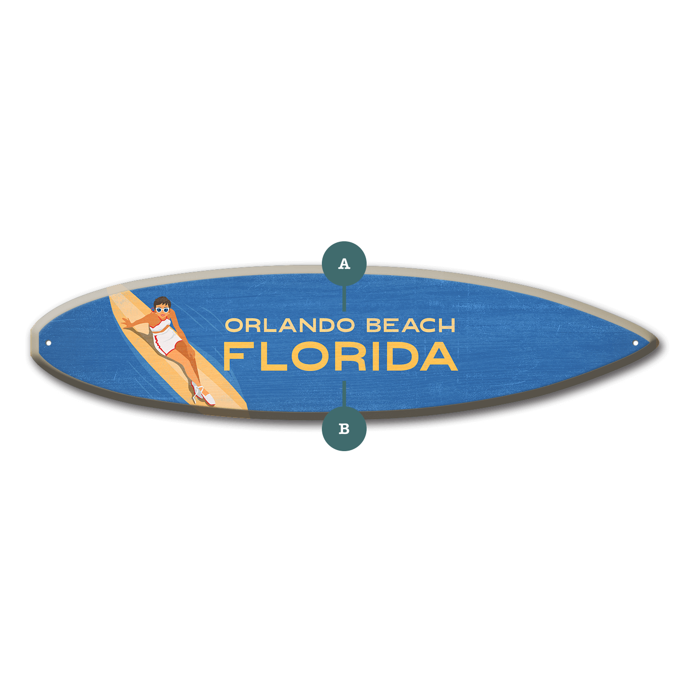 Unlimited Surf Girl on Surfboard - Surfboard Wall Art