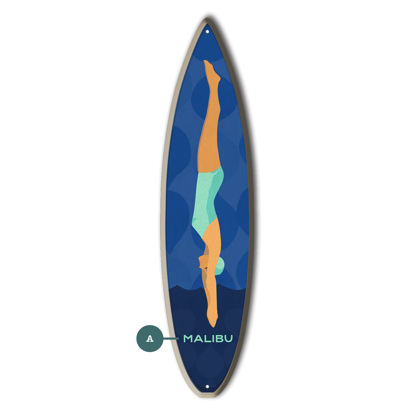 Diving Lady - Surfboard Wall Art