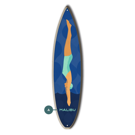 Diving Lady - Surfboard Wall Art