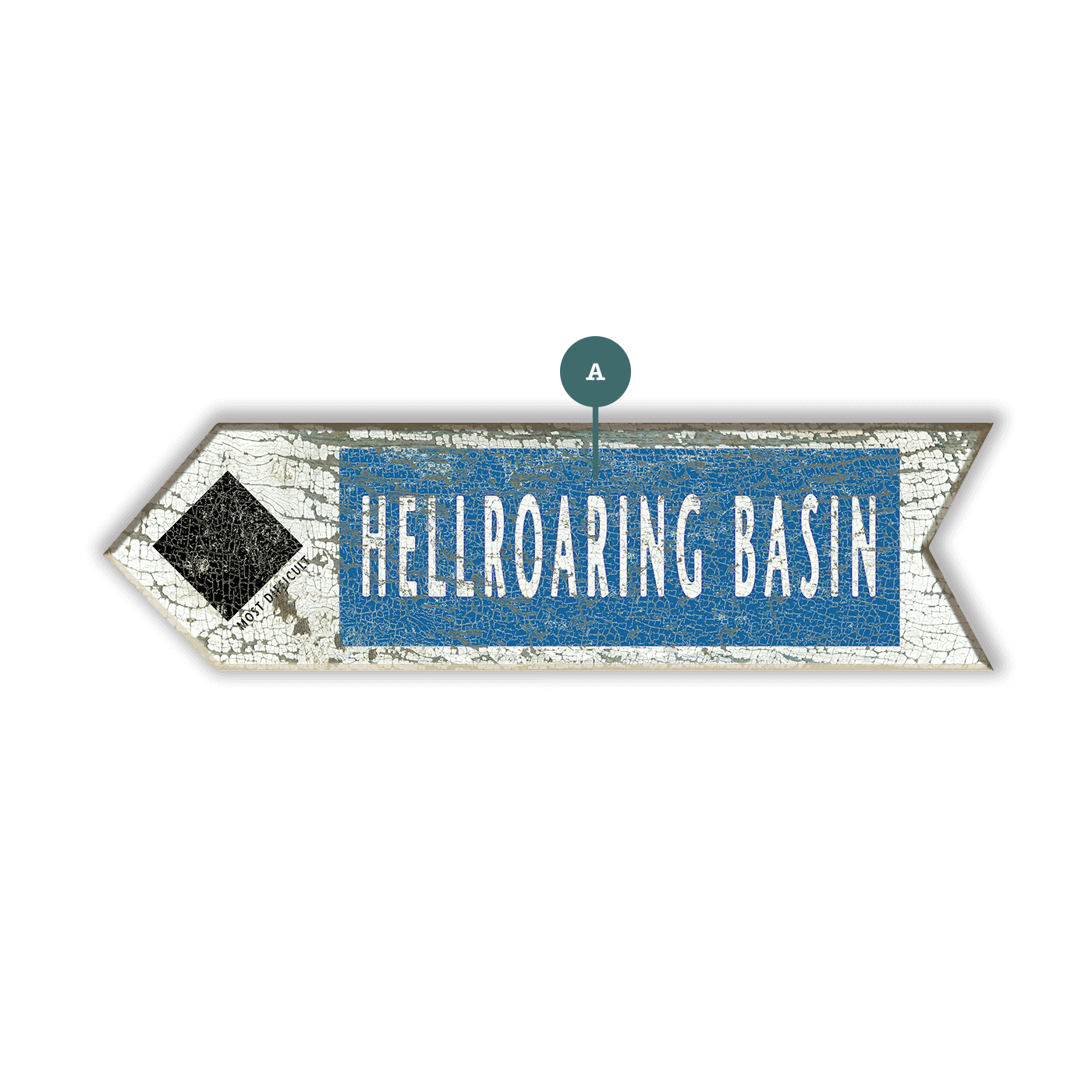 Ski Run Difficulty Arrow: Black - Wood Wall Decor