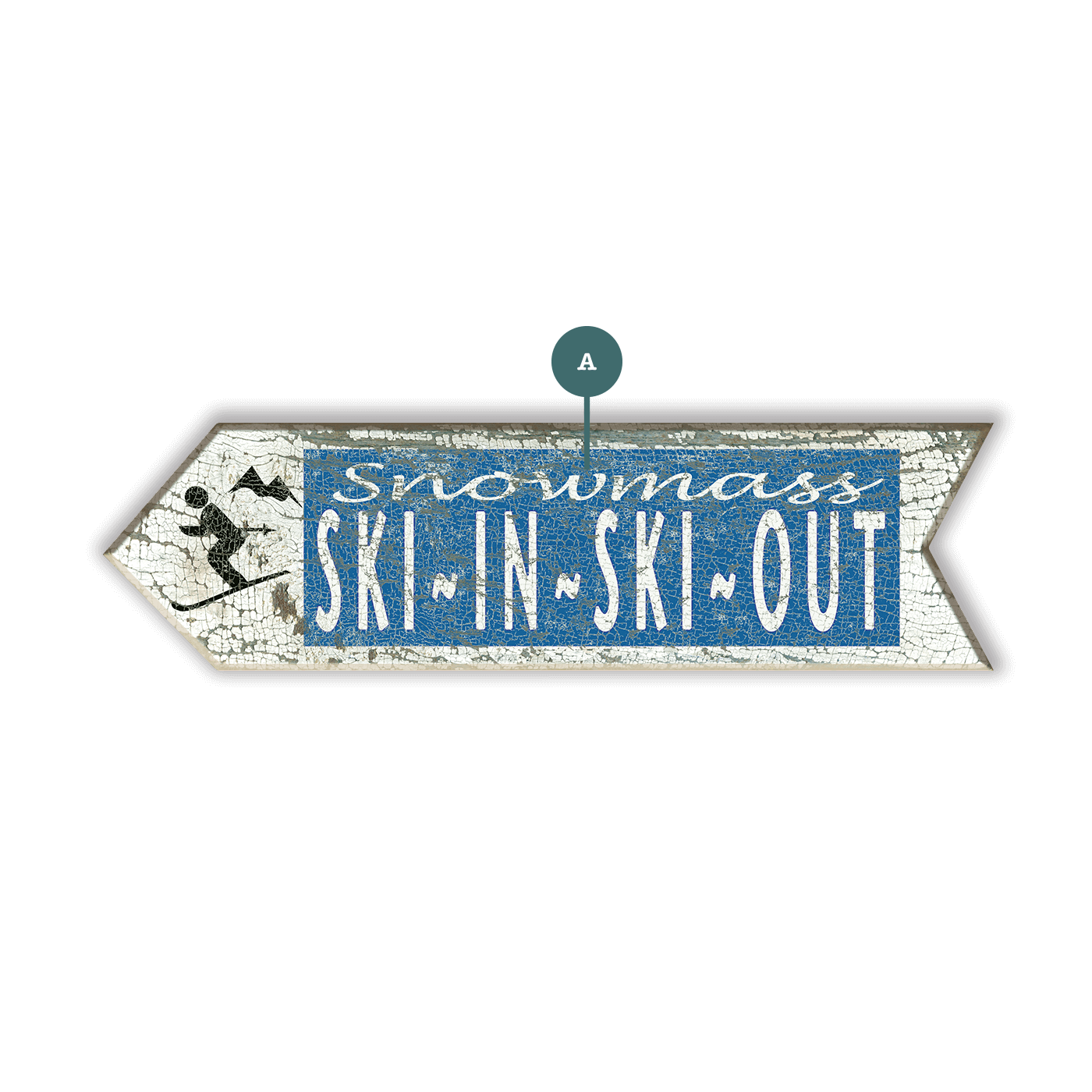 Ski In, Ski Out Arrow - Wood Wall Decor