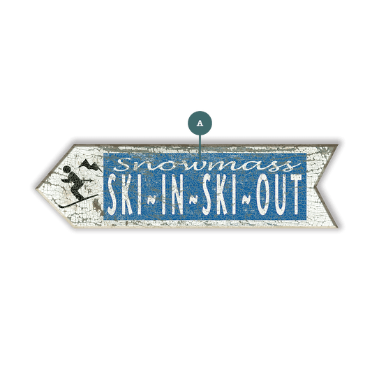 Ski In, Ski Out Arrow - Wood Wall Decor