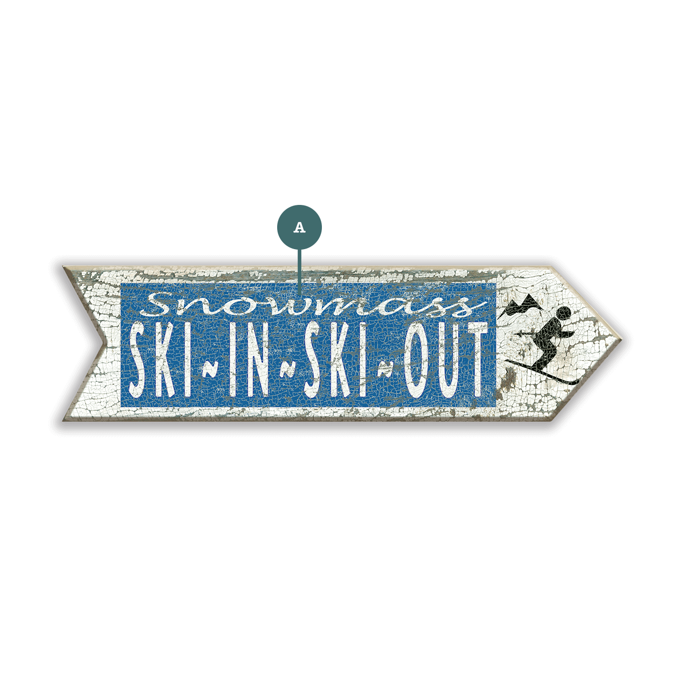 Ski In, Ski Out Arrow - Wood Wall Decor