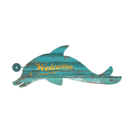 Coastal Corrugated Dolphin Wall Decor