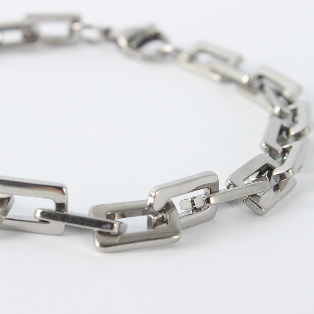 CURB CHECK - Silver Men’s Chain Bracelet