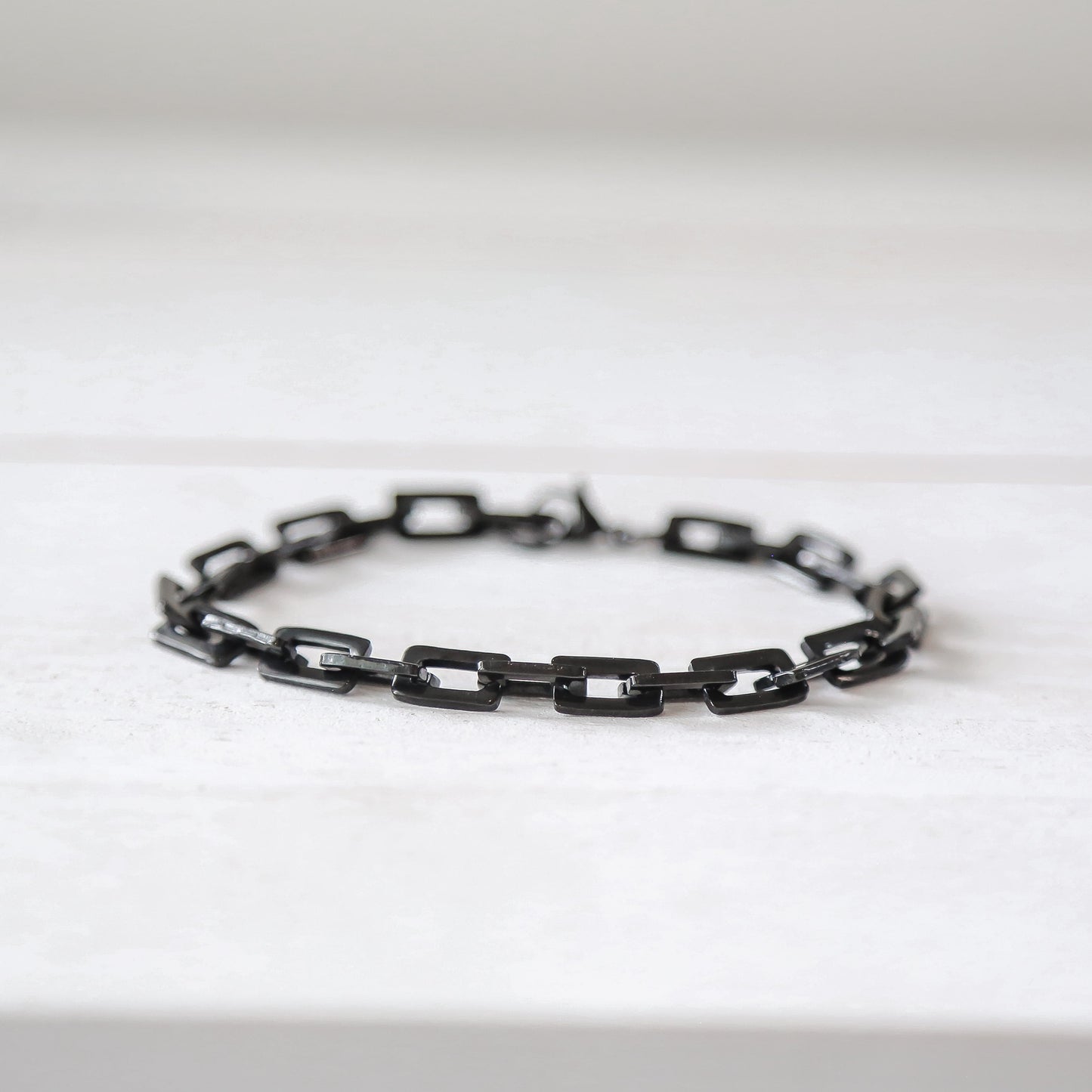 CURB CHECK BLACK - Men's Steel Bracelet