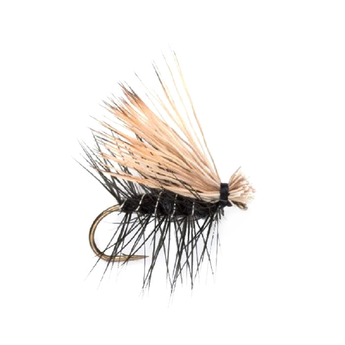 Black Elk Hair Caddis Classic Trout Dry Fly - 12 Flies Size 10
