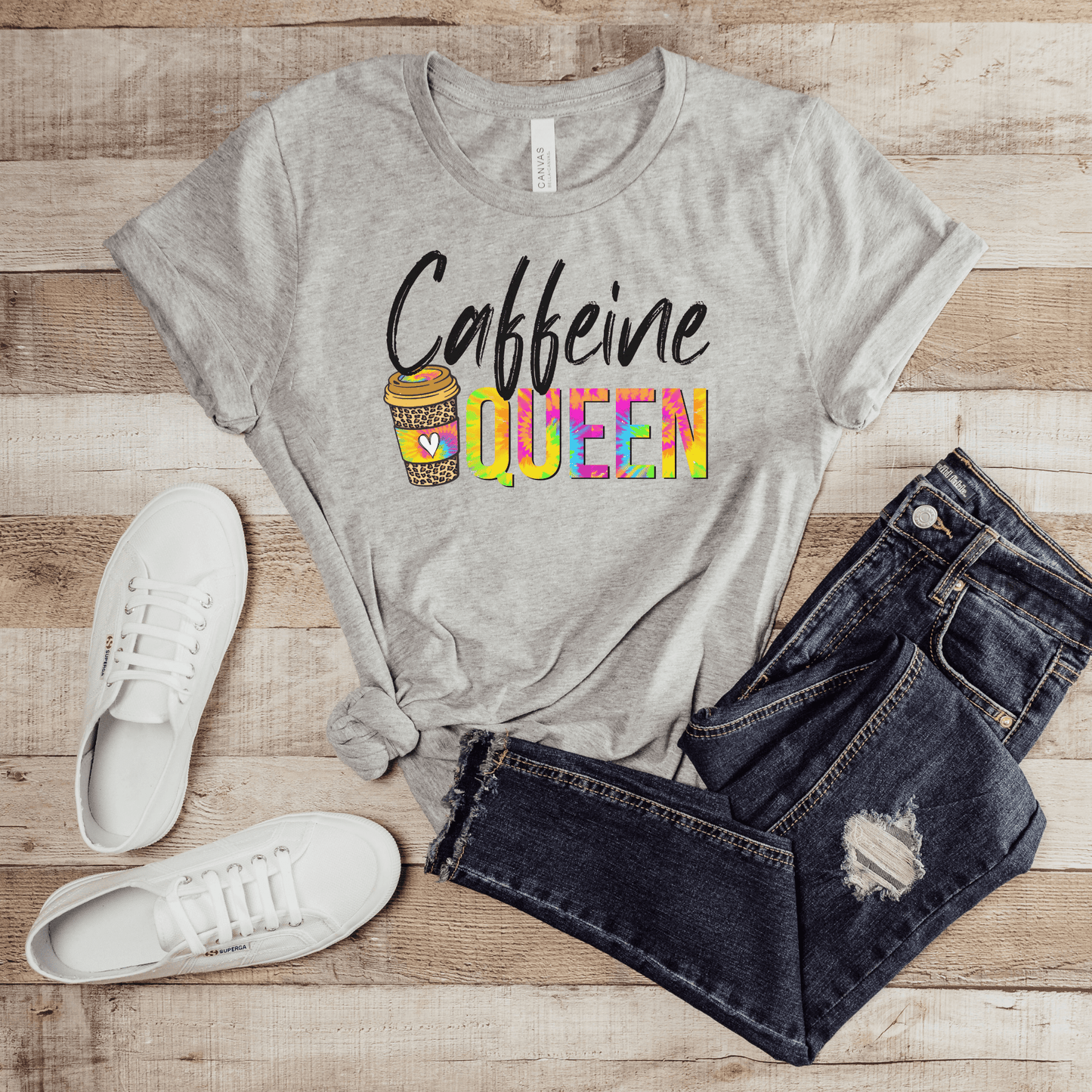 Caffeine Queen Tie Die T-Shirt