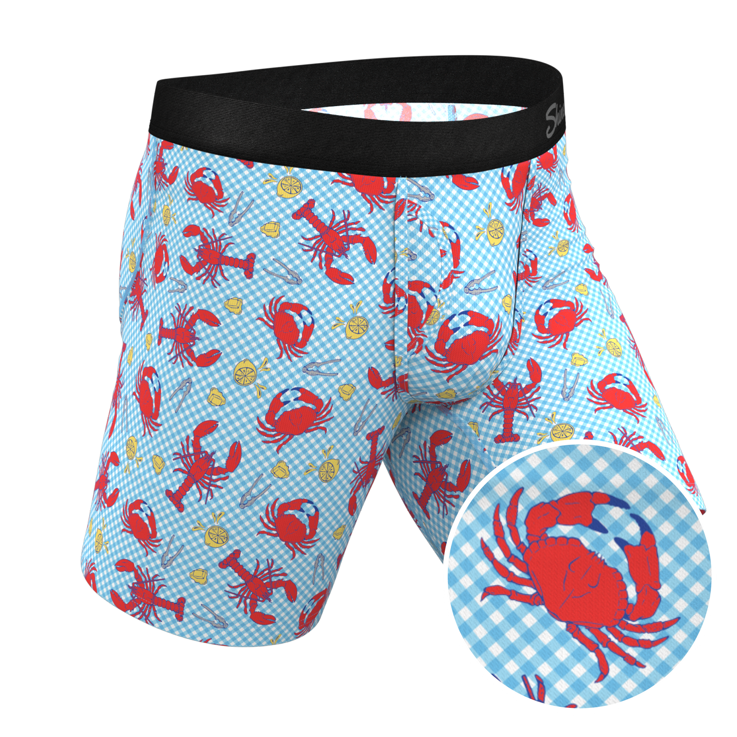 The Cajun Cookout | Summer Crabs Long Leg Ball Hammock® Pouch Underwear With Fly