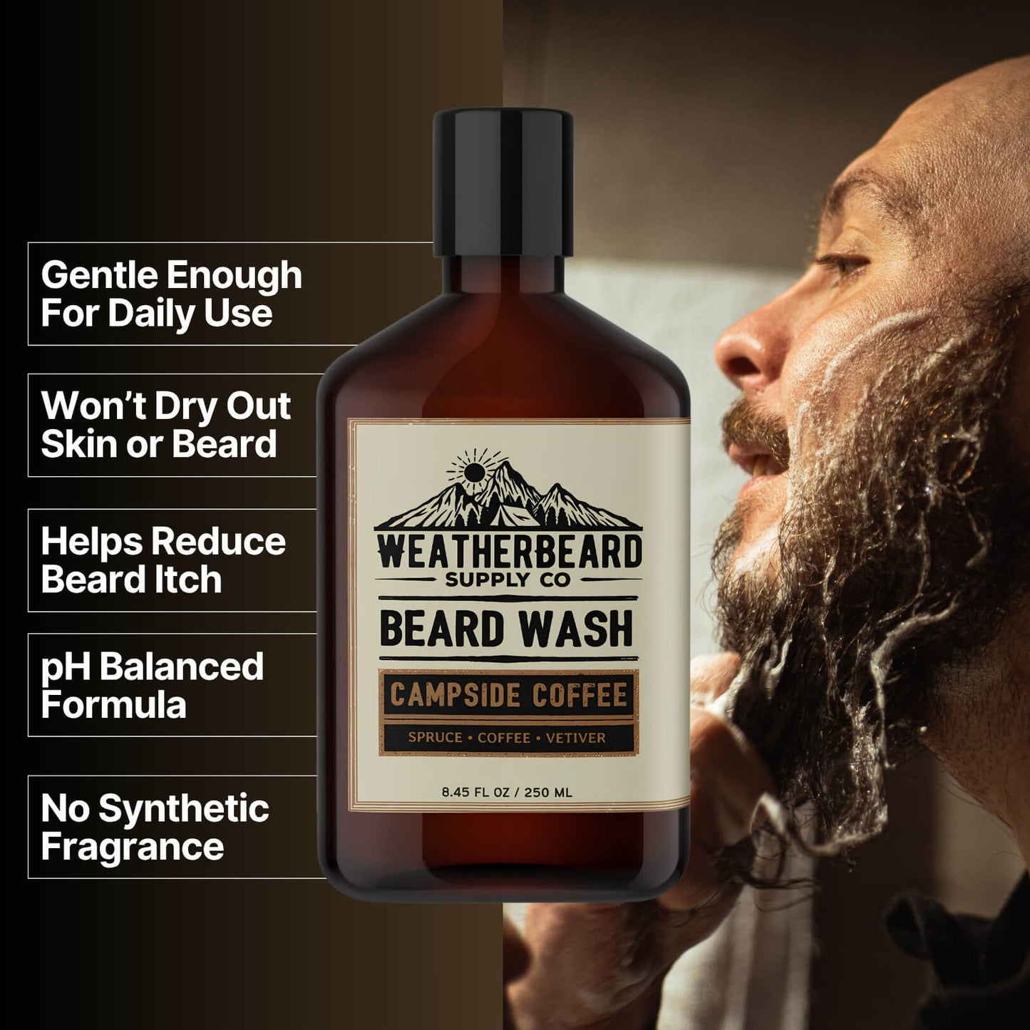Campside Coffee Beard Wash - Spruce, Coffee, Vetiver