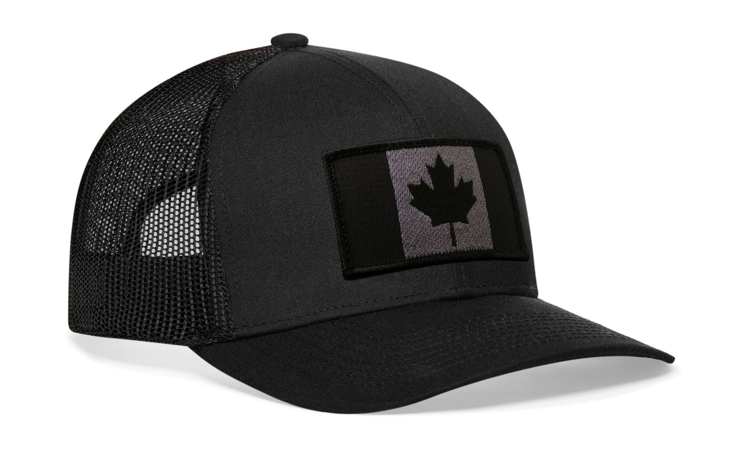Canada Flag Trucker Hat  |  Black Canadian Tactical Snapback
