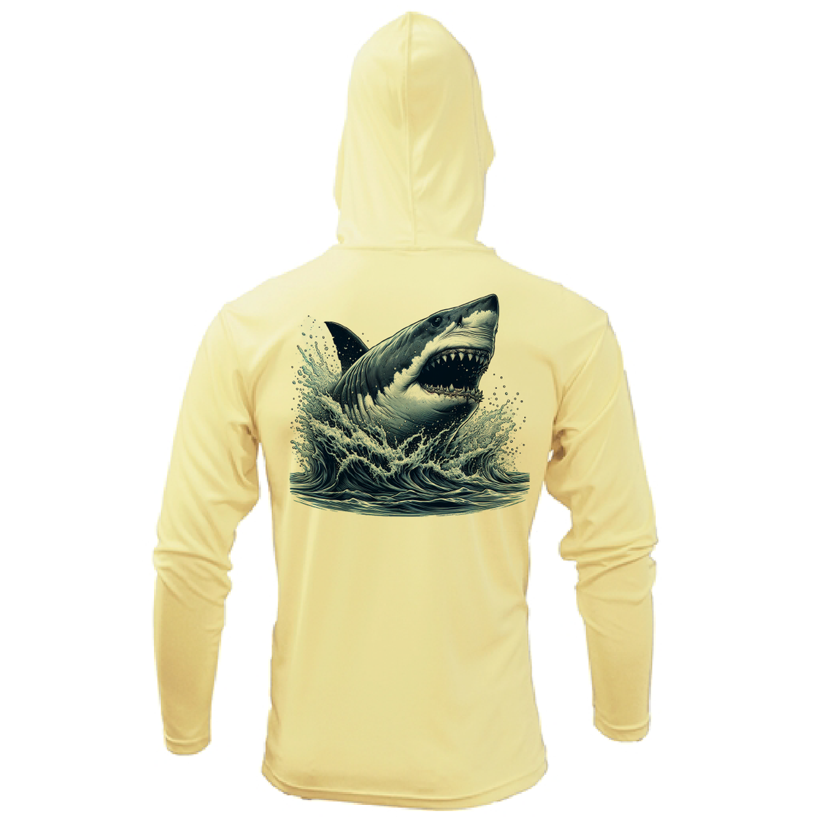 Cape Cod, MA Jaws Girl's Long Sleeve UPF 50+ Dry-Fit Hoodie