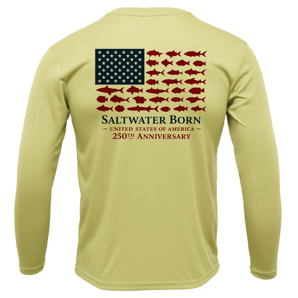250th Anniversary Fish Flag Men's Long Sleeve UPF 50+ Dry-Fit Shirt