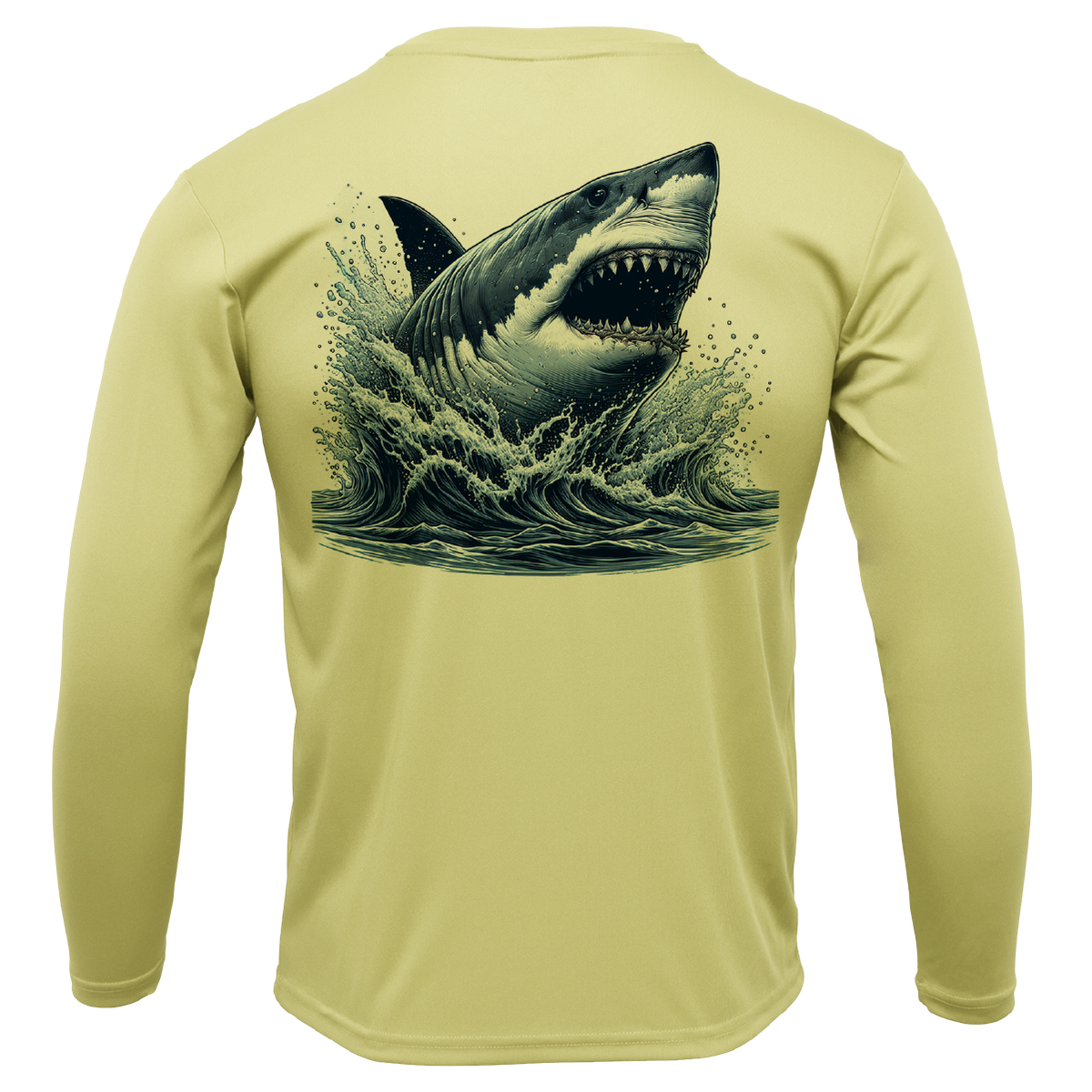 Cape Cod, MA Jaws Men's Long Sleeve UPF 50+ Dry-Fit Shirt