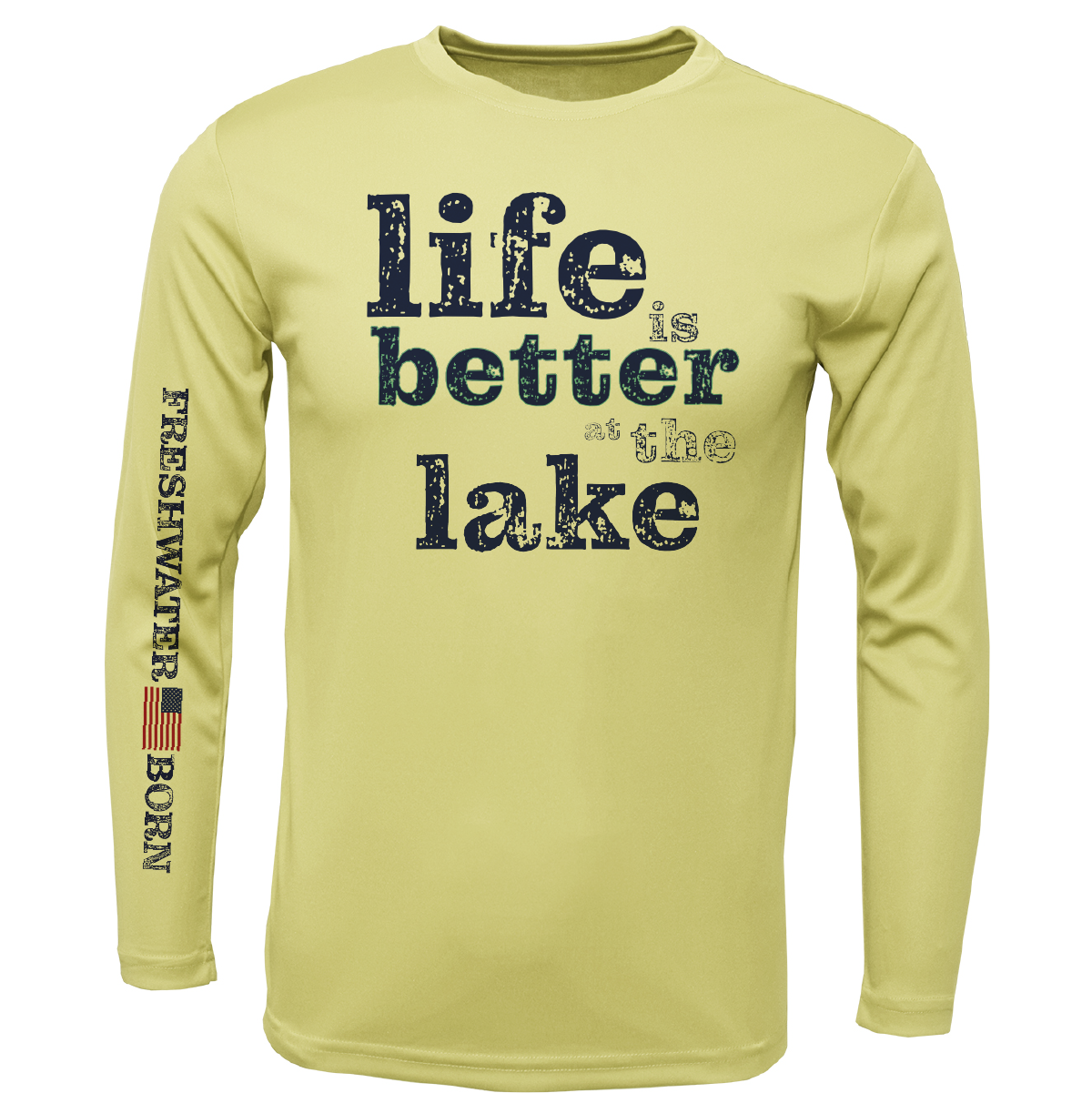 Florida "Life is Better at the Lake" Boy's Long Sleeve UPF 50+ Dry-Fit Shirt