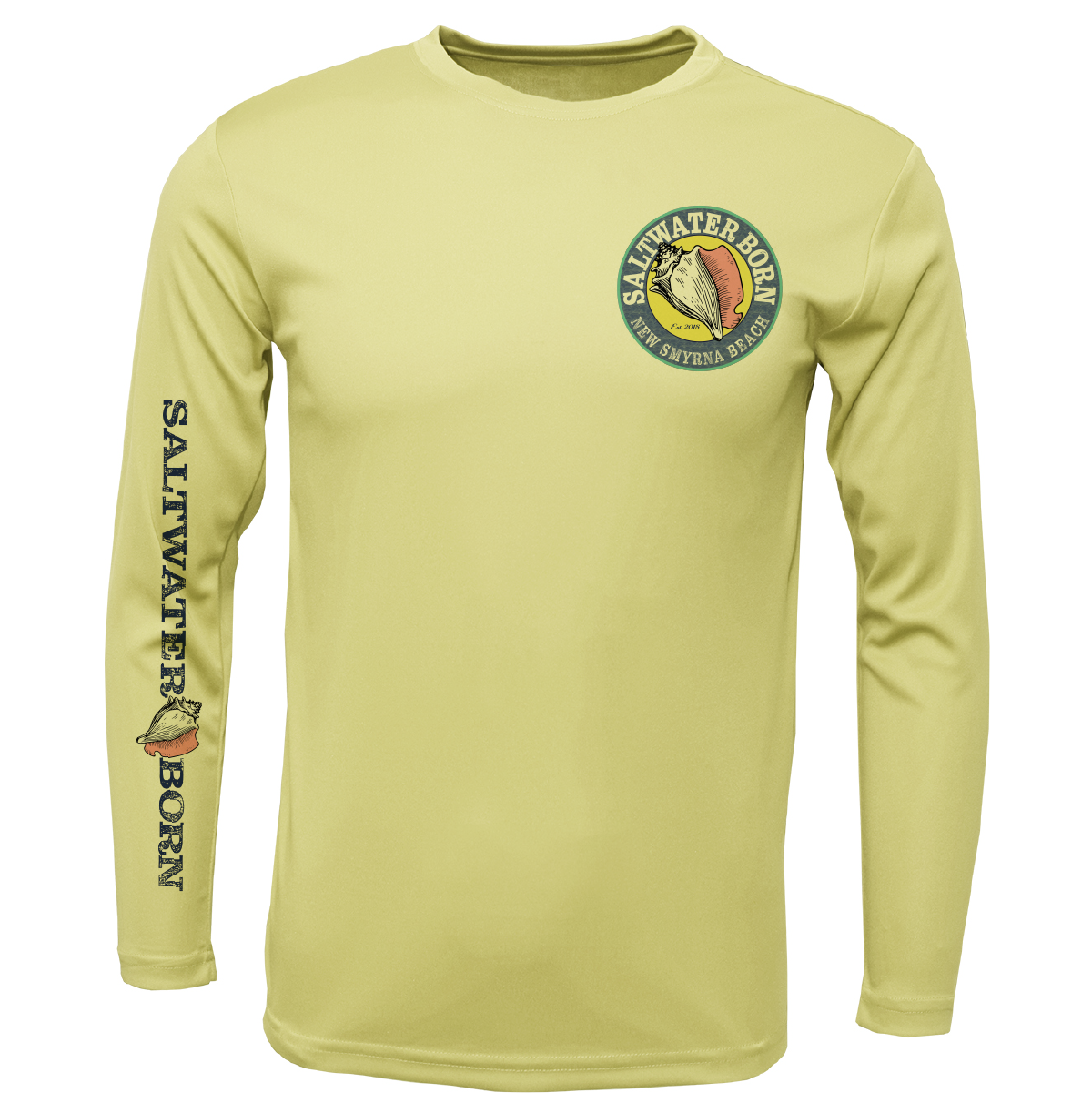 New Smyrna Beach, FL Logo Men's Long Sleeve UPF 50+ Dry-Fit Shirt