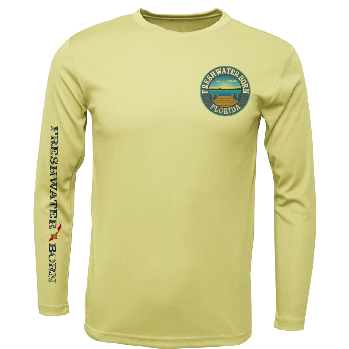 Florida Freshwater Born Peacock Bass Men's Long Sleeve UPF 50+ Dry-Fit Shirt