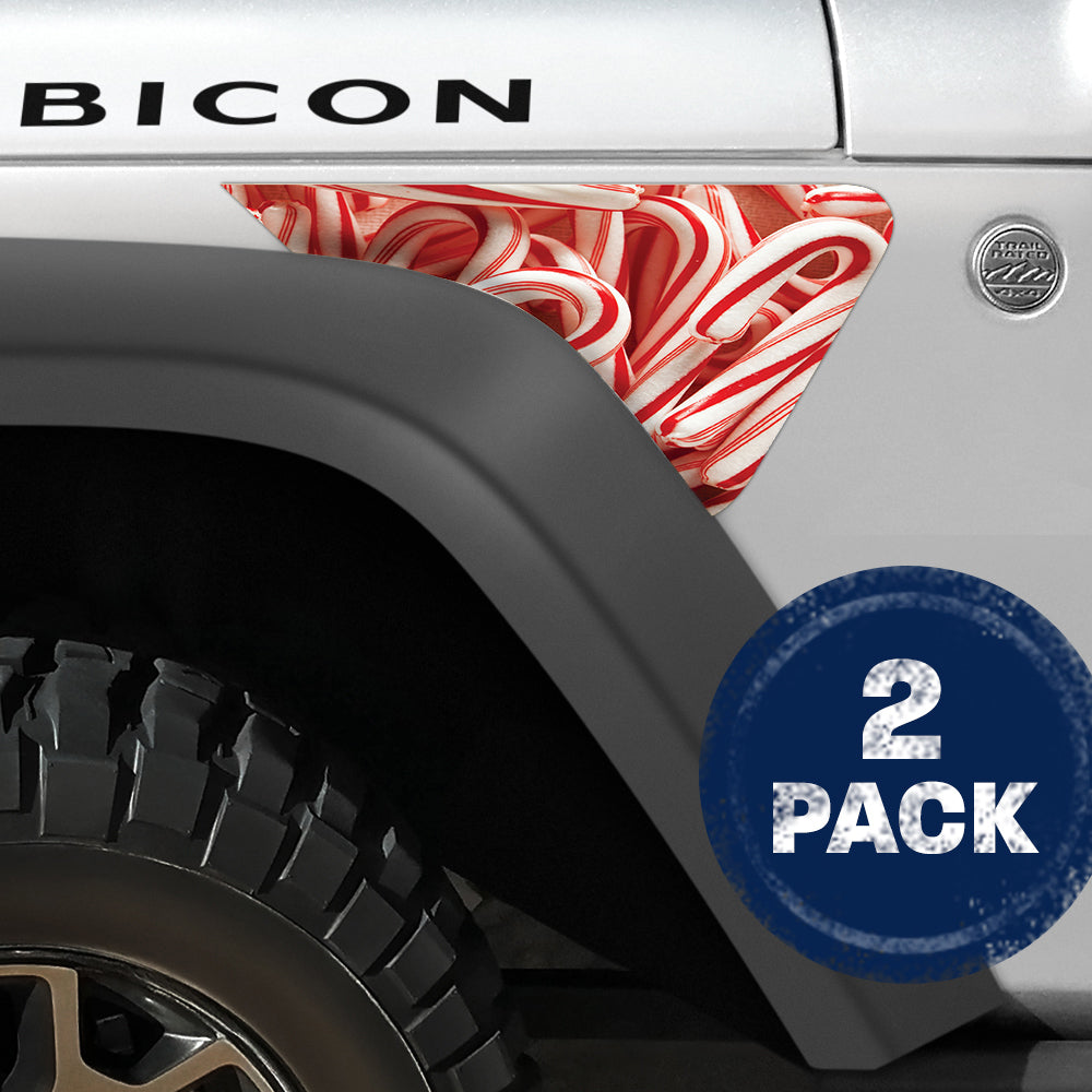 Candy Cane Mix 2pc Vinyl Fender Decal