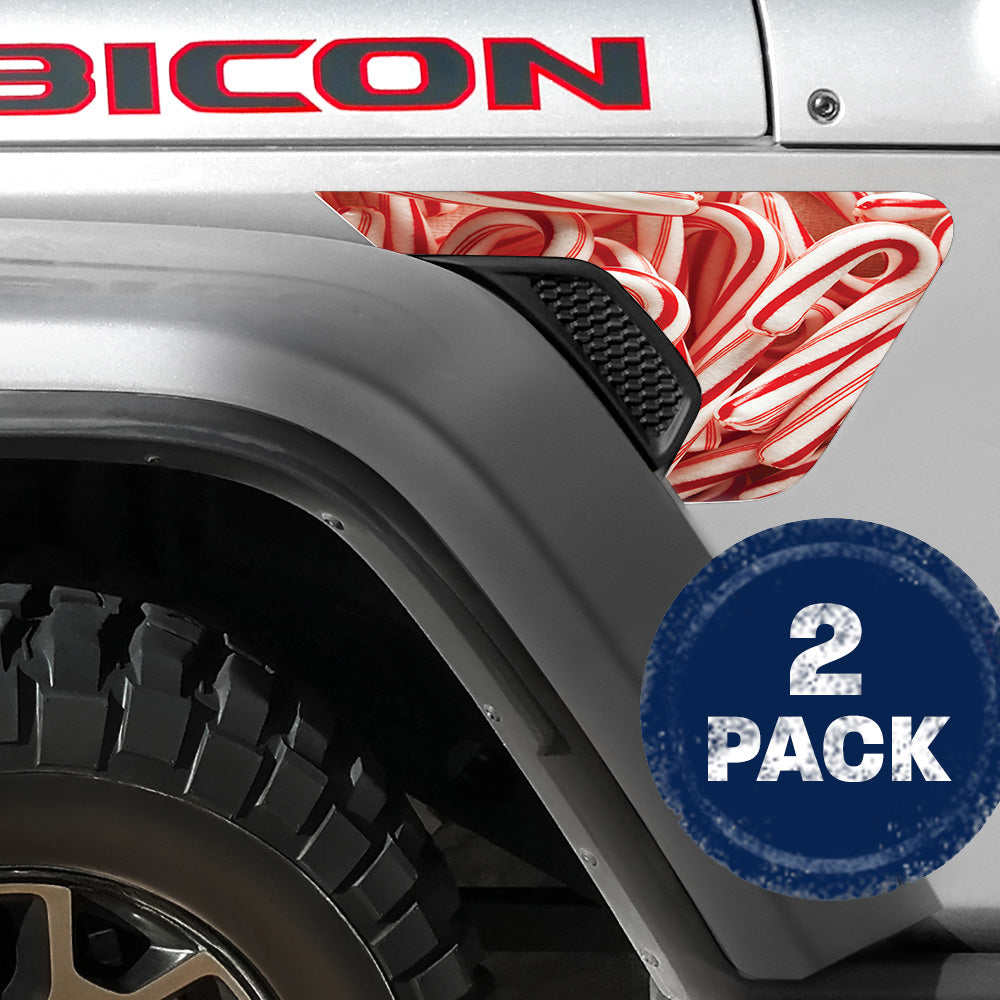 Candy Cane Mix 2pc Vinyl Fender Decal