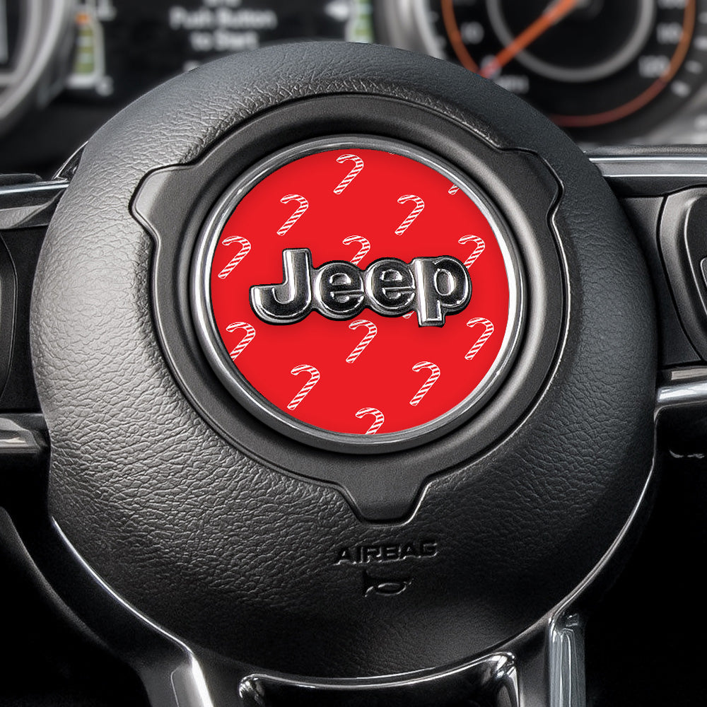 Candy Cane Paper Steering Wheel Decal