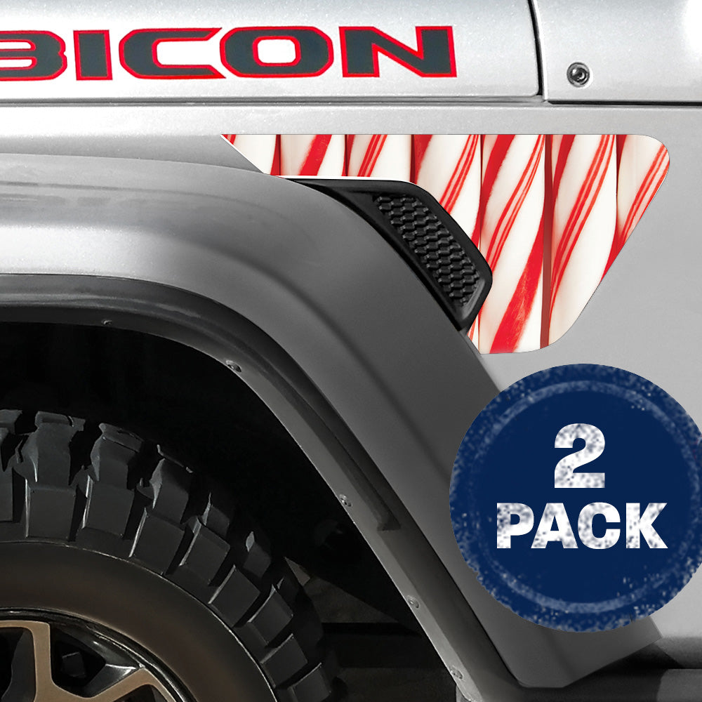 Candy Stripe 2pc Vinyl Fender Decal