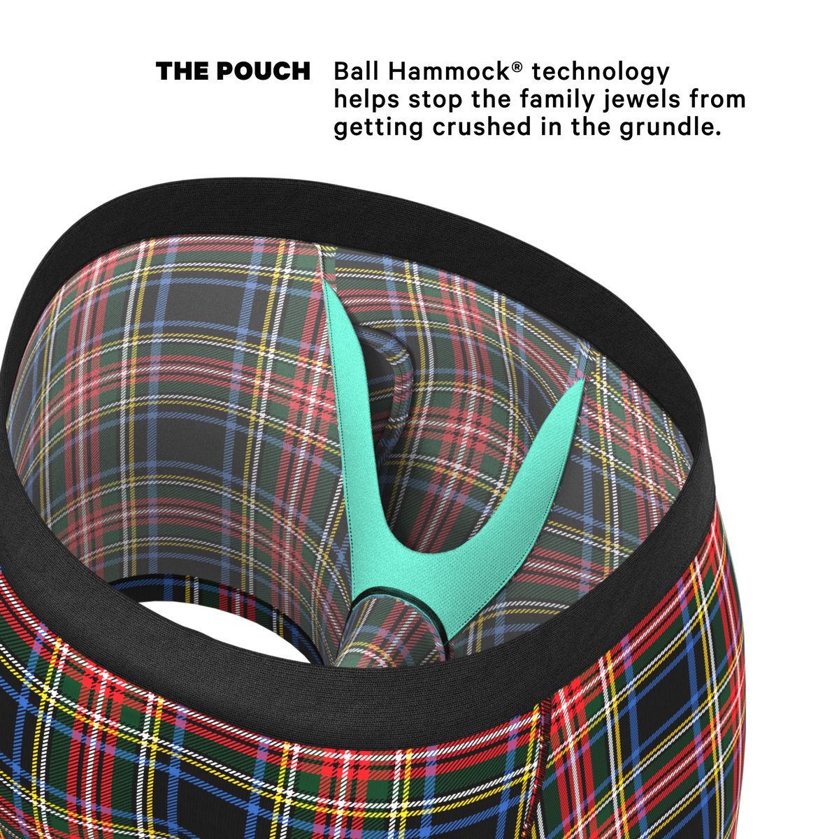 The Cappuccino | Holiday Tartan Plaid Ball Hammock® Pouch Underwear With Fly