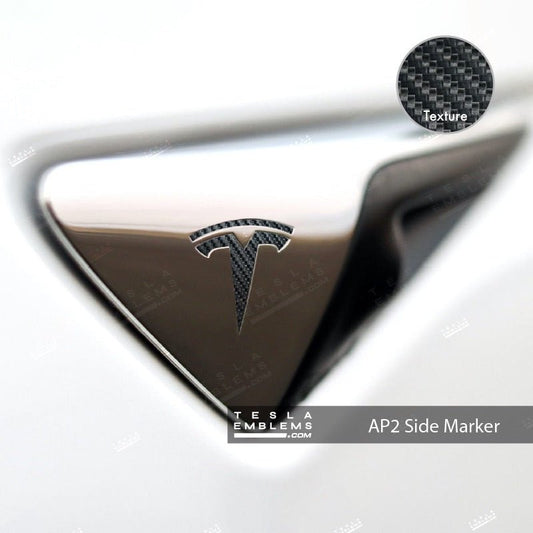 3M Carbon Fiber Tesla Autopilot Camera Side Marker Decals (2pcs)