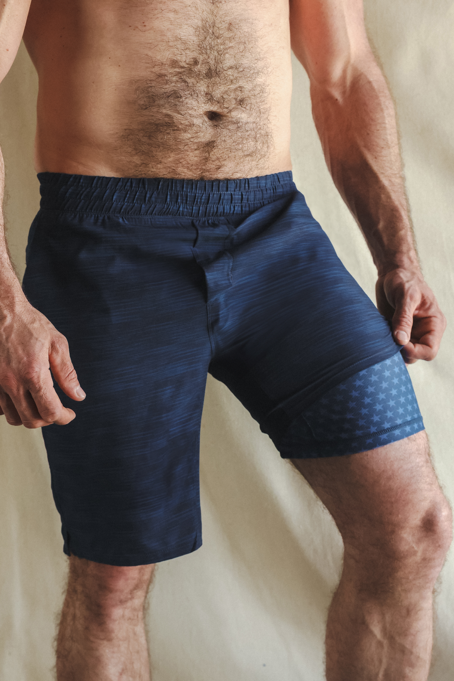 The Cardio King | Navy Space Dye Ball Hammock® 9 Inch Athletic Shorts
