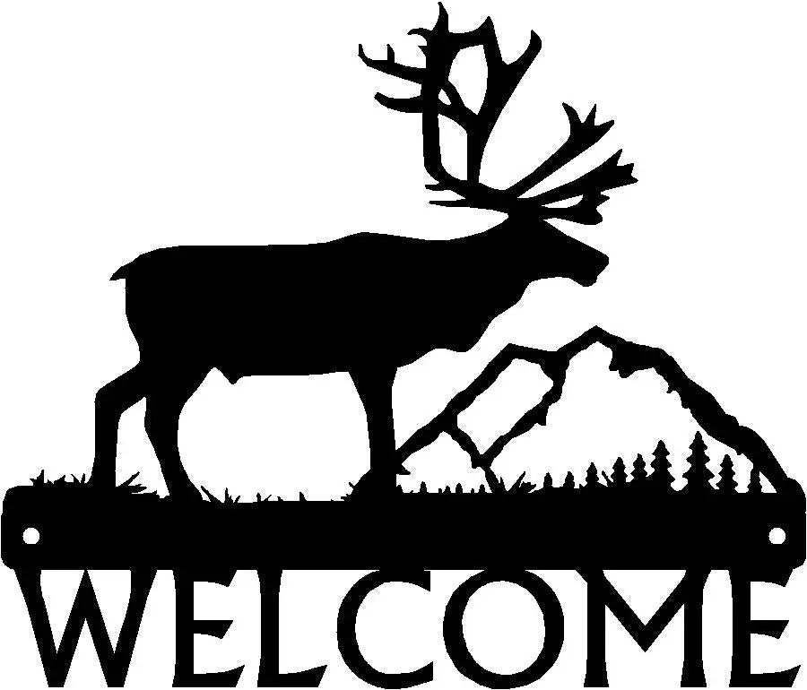 Caribou ReinDeer Welcome Sign