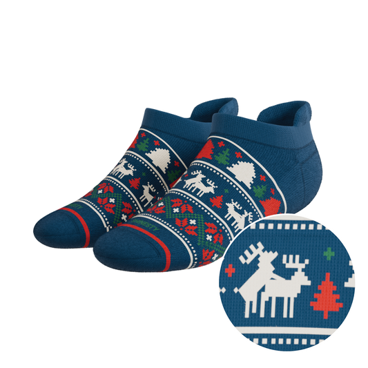 The Caribou Lous | Christmas Deer Heel Hammock™ Ankle Socks