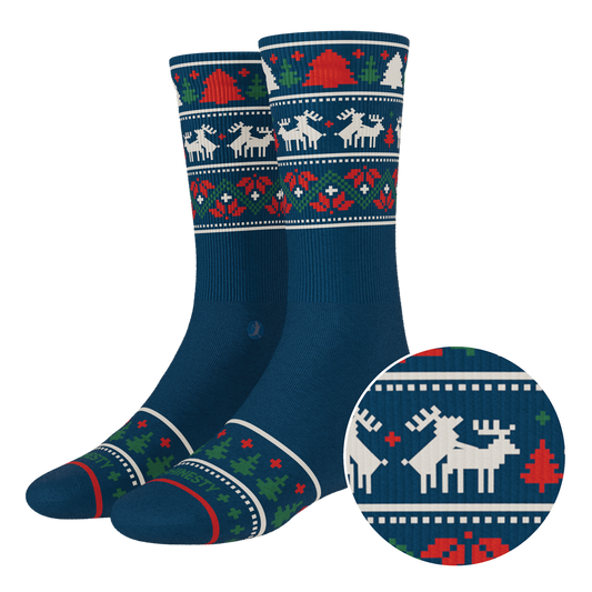 The Caribou Lous | Christmas Deer Heel Hammock™ Crew Socks