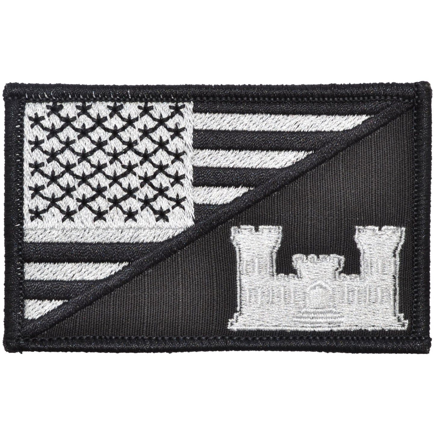 Army Engineer Castle USA Flag - 2.25x3.5 Patch