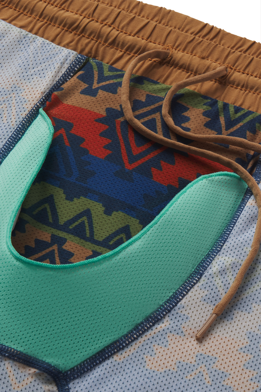 The Casual Thigh Day | Khaki Aztec Ball Hammock® 5 Inch Athletic Shorts